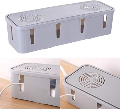 Cable Management Box Wire Management Socket Safety Storage Organizer For Extension Lead Tidy With Cable Holder 3 Colors Gray Amazon Co Uk Diy Tools