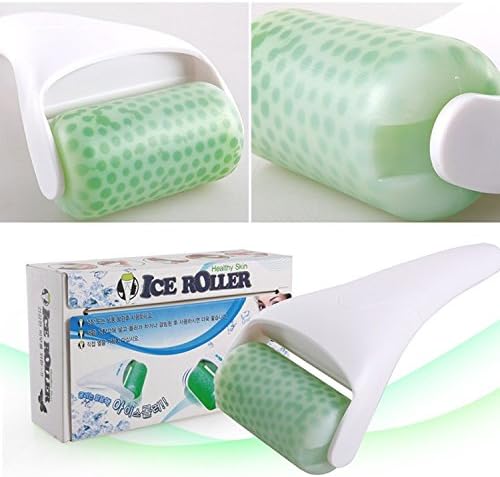 Ice Roller Skin Cool Derma Roller Massager for Face Body Massage Facial Skin Care Preventing Wrinkle Dermo Roller (Green)