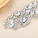 FANGZHIDI Beaded Applique with Rhinestones and Pearls for Wedding Sash or Head 3 Colors-1 Piece(6.1” X 2”in)