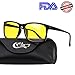 CGID CY12 Blue Light Blocking Glasses Men Women Safety for Computer Gaming Anti Eye Strain Third Generation Blue Ray Filter Amber Lens Black