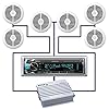 New-Kenwood-Outdoor-Waterproof-KMRM315BT-ATV-Bike-Yacht-USB-AUX-Radio-Bluetooth-6x-65-Inch-White-Marine-Speakers-400W-Marine-Amp-Outdoor-Audio-Kit