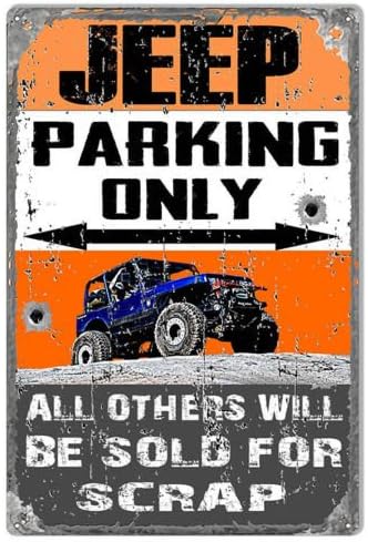 Personalized JEEP PARKING ONLY! Classic Aluminum Sign 18"x12" Tin Sign.