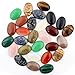 Assorted 12pcs 20x15mm Gemstone Oval Teardrop Randow Color CAB Cabochon Beads Healing Crystal Stone Wholesale for Jewelry Making (The Beads are Without Holes)