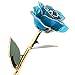 zjchao 24K Blue Rose for Her, Dipped Gold Rose Love Real Golden Plated Preserved Forever Flower with Rose Stand Present for Wife/Girlfriend/Friend (Blue)