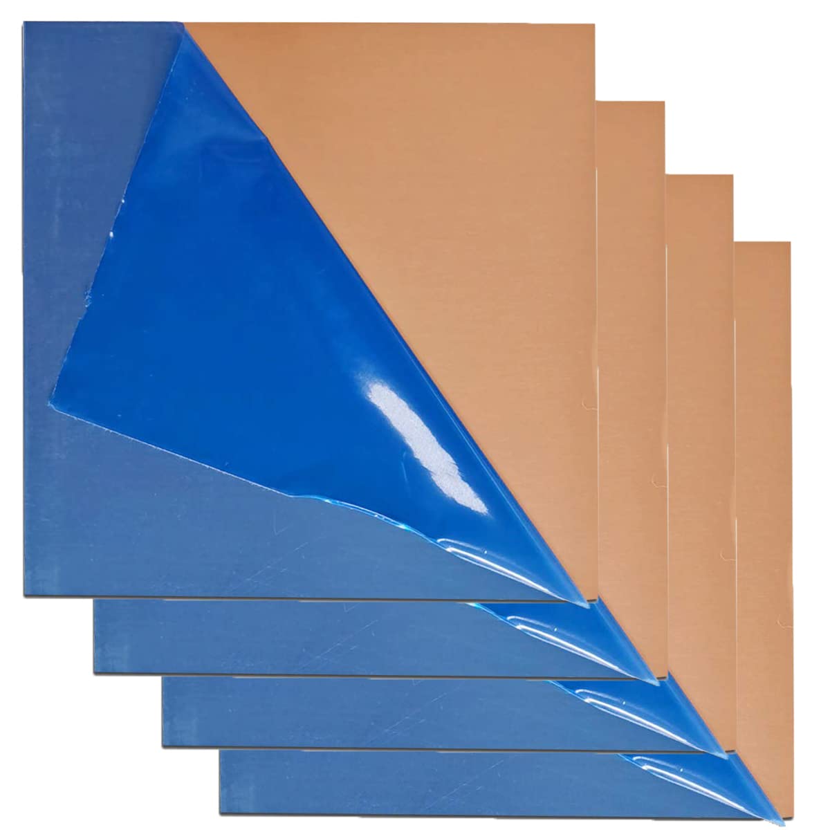 4PCS C101 Copper Sheets,4 * 4Inch/10 * 10 * 0.1cm, No Scratches, Film Attached Copper Plates, Pure Copper Sheet Metal, Copper Plates, for Jewelry, Crafts, Repairs, Electrical