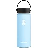 Hydro Flask Water Bottle - Stainless Steel & Vacuum Insulated - Wide Mouth with Leak Proof Flex Cap - 18 oz, Frost