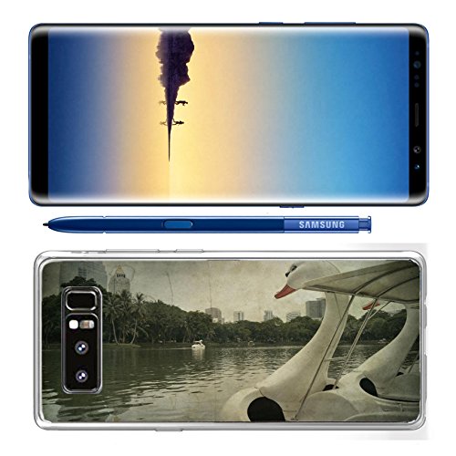 Luxlady Samsung Galaxy Note8 Clear case Soft TPU Rubber Silicone IMAGE ID 31060793 Swan Pedal boat in the pond of the park vintage style