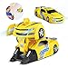 Baztoy Remote Control Car Converter Toys for 3, 4, 5+ Year Old Boys Girls One Button to Robot Deformation Driving on Wall RC Racing Vehicle 360° Rotation Stunt with LED Light for Kids Gifts