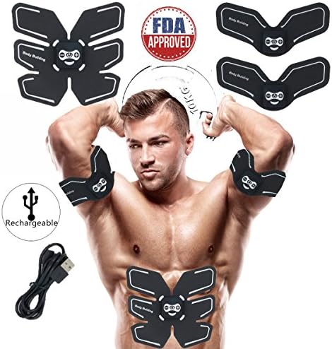 Abs Stimulator Rechargeable Trainer Ultimate Abs Stimulator Ab Stimulator for Men Women Abdominal Work Out Ads Power Fitness Abs Training Gear ABS Workout Equipment Portable USB Charger