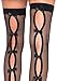 Leg Avenue Women's Fishnet Thigh Highs Backseam, Keyhole Bow Black, One Size