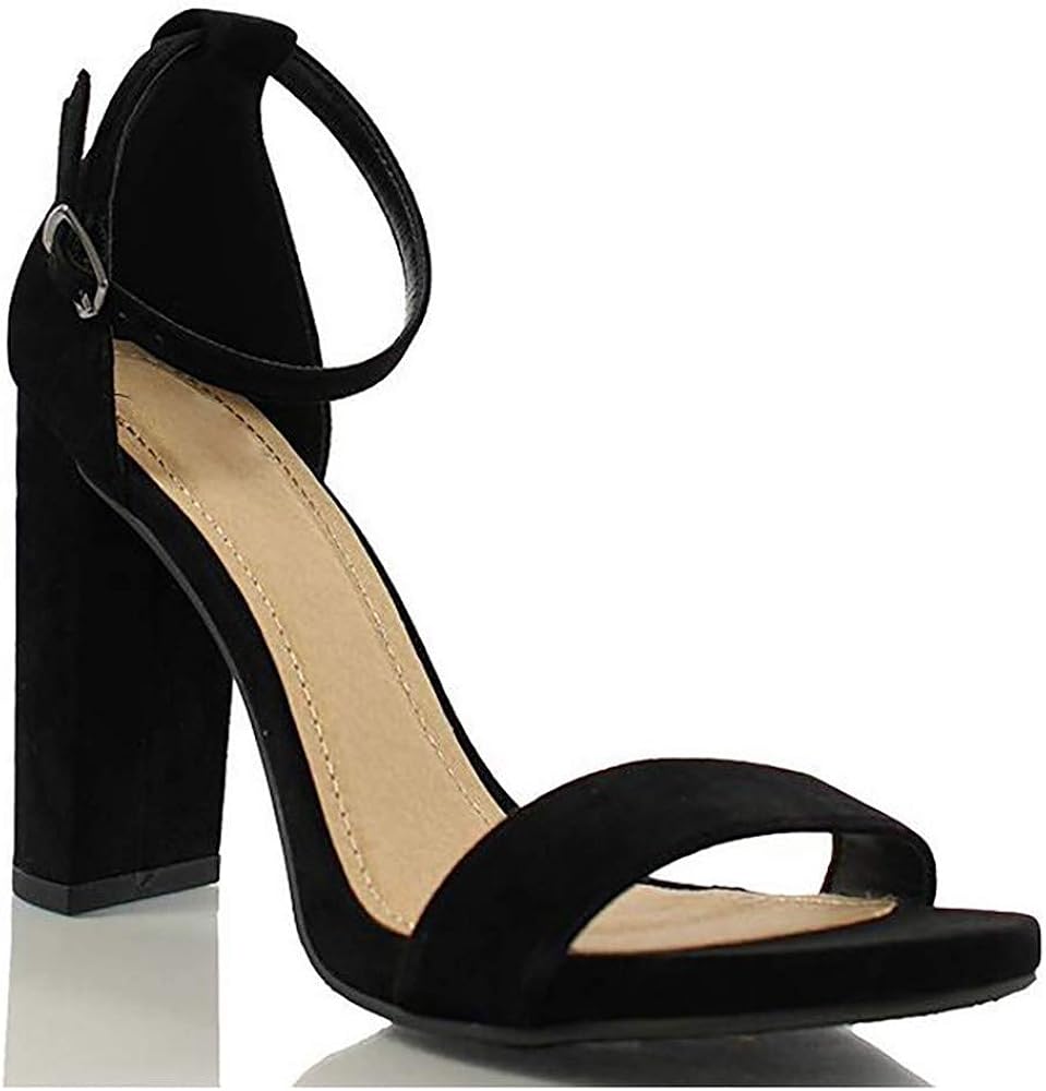 MVE Shoes Women's Open Toe Chunky Heel Strappy Heeled Sandal