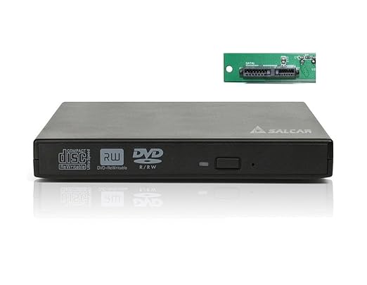 title=Salcar- Drive Enclosure CD / DVD / Blu-ray Masterizzatore Case USB 2.0 SATA Slim