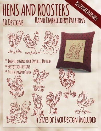Hens and Roosters Hand Embroidery Patterns