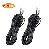 SHONCO 2 Pack 10M 33ft Phone Telephone Extension Cord Cable Line Wire with Standard RJ11 6P4C Plugs for Landline Telephone,Black