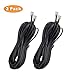 SHONCO 2 Pack 10M 33ft Phone Telephone Handset Extension Cord Cable Line Wire with Standard RJ11 6P4C Plugs,Black