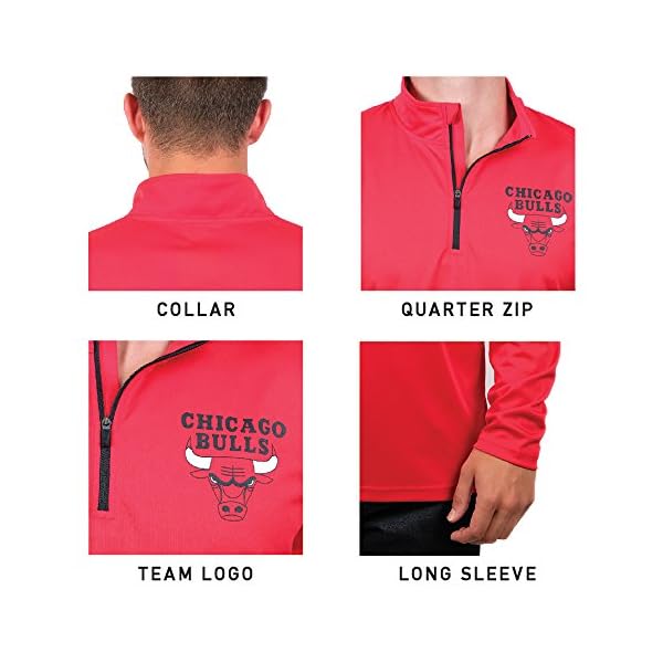 Ultra Game NBA Men's Quarter Zip Pullover Shirt Athletic Quick Dry T-Shirt - Image 6
