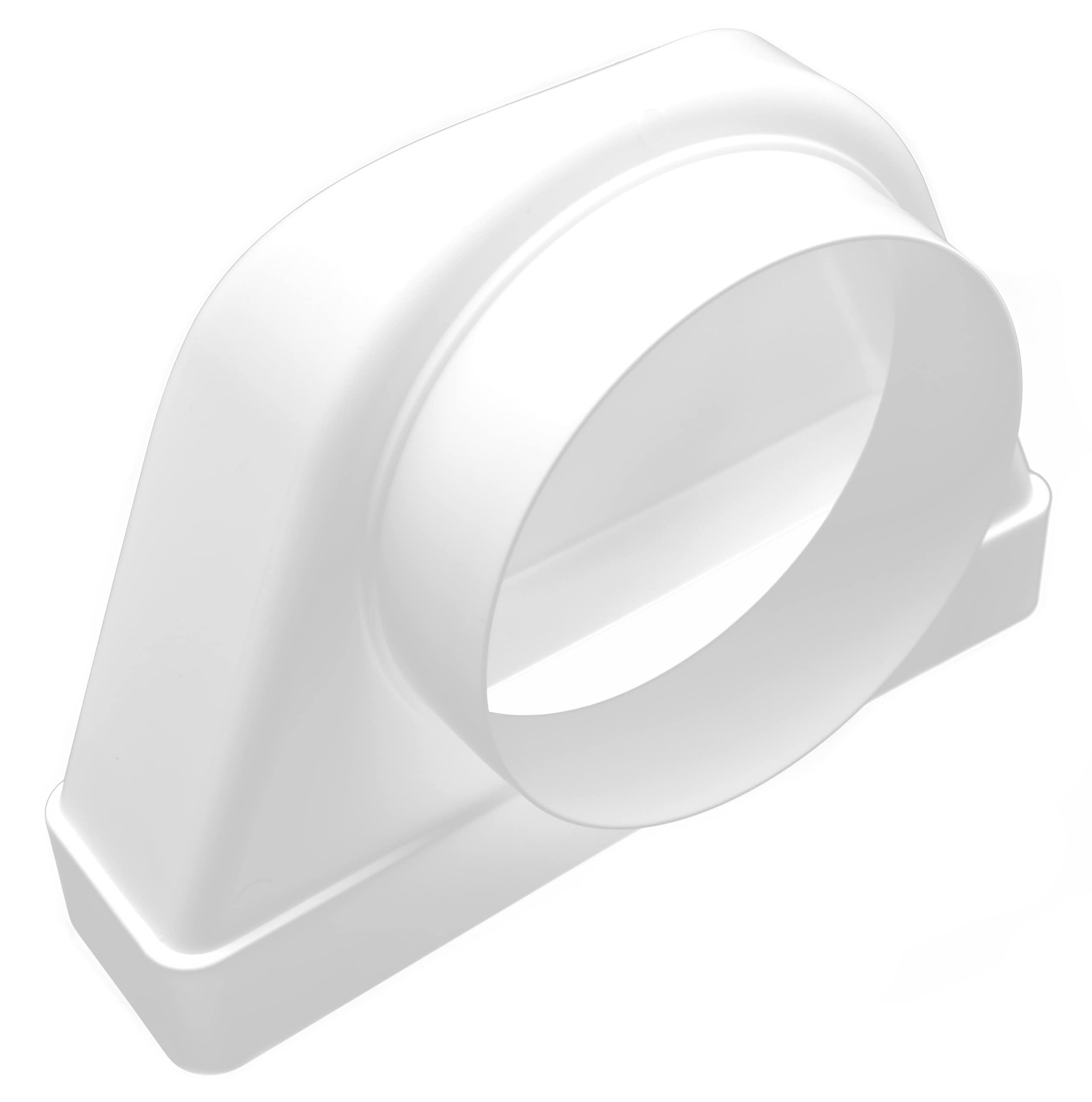 H&C VENT Ventilation 90 Degree Elbow Bend Connector │ Ducting Adaptor - Round to Flat Rectangular │ PVC Duct Pipe │ Square Exhaust Transition Adapter │ Tumble Dryer Extractor fan Conditioner Air Con