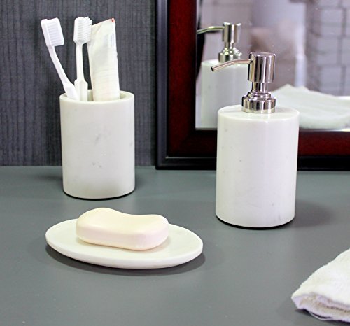 Kleo - bathroom accessory set made from white marble st…