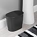 mDesign Modern Plastic Bathroom Storage and Cleaning Accessory Set - Includes Toilet Plunger, Bowl Brush, 3-Roll Toilet Paper Canister with Lid, Wastebasket Trash Can/Garbage Bin - 4 Pieces - Black