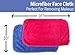 Microfiber Makeup Remover Cloth (2 Pack), Reusable Face Make-Up Removing Washcloth Towels - Dirt, Cosmetics Eraser Wash Cloths, Natural Wipes Cleanser Facial Cleansing Towel