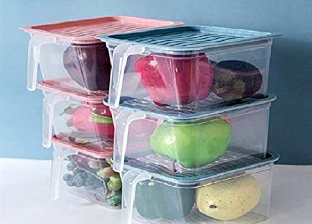 Dcloud Hub Airtight Kitchen Fridge Organizer Storage Containers Set Plastic Food Storage Box