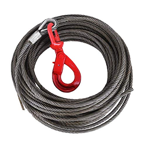 Mophorn Winch Cable 3/8Inchx 75Ft Replacement Wire Rope 4400LBS Fiber Core Self Locking Swivel Hook - Image 2