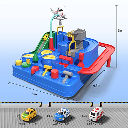 TEMI Girl Toys Car Track, Kids Race Track City Rescue Toy For 3 4 5 6 7 Years Old Boys Girls