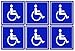 6 Pack of Disabled/Wheelchair Symbol ADA Compliant Handicap Access 3 X 3 Inch Blue Stickers 3M Vinyl Decals