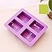 6MILES 2017 Newest Design Purple 4 Cavity Flower Tree DIY Silicone Soap Mold Cupcake Baking Mold Muffin Pan Handmade Art Craft Soap Making Molds Kitchen Tool Set