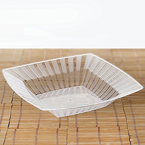 Efavormart 50 Pcs - Clear Square 32oz Disposable Plastic Bowls Tableware for Wedding Banquet Event Party Decoration