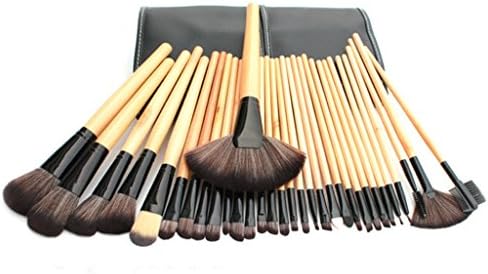 Synthetic Fiber Makeup Brushes Set With Bag For Kabuki Foundation Blending Eyeliner Face Powder Professional Makeup Brush(32Pcs,black)