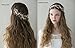 SWEETV Bohemian Headpiece Crystal Pearl Bridal Hair Vine Flower Halo Wedding Headband Tiara