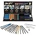 Sela Art-54 Pcs Professional Art Pencil Set! Great for Drawing and Coloring. All in one: Colored, Watercolor, Charcoal, Metallic, Sketch Pencils + 4 Accessories: Brush, Sharpener, Eraser, and Ruler !