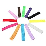 Leegoal 12pcs Lovely Colorful Lace Stretch Hair Accessories Headbands,12 Different Colors