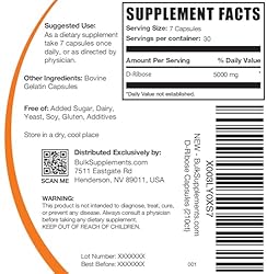 BulkSupplements.com D-Ribose Capsules - Ribose