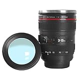 Wrcibor Coffee Mug with Transparent Lid Camera Lens Cup Stainless Steel Caniam 24-105mm, 12oz …