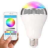 Toprime Bluetooth Smart LED Light Bulb Speaker Dimmable Multicolored Color Changing LED Bedside Desk Lights Bar Sinks - Smartphone Remote Controlled