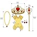 fedio 8Pcs Girls Princess Dress up Accessories Set with Princess Gloves, Princess Tiara Crown, Wand and Necklaces for Kids (Yellow)