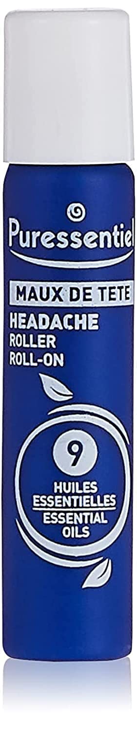 Puressentiel - Headache Roller Medical Device - with 9 Essential Oils - 100% Pure and Natural - Quick and Effective Solution to Relieve Headaches - 5 ml