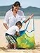 BeeSpring Extra Large Family Mesh Beach Bag Tote Backpack Toys Towels Sand Away
