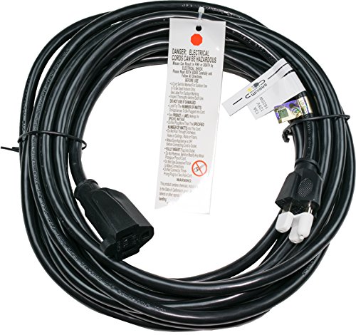 Barium Electric | 25 Ft Extension Cord - Black | 16 AWG | 1625 Watt | 13 Amp | 120 Volt - Electronics, Appliances, Power Tools - 3 prong, 16 gauge, w/ ground, 110-125V