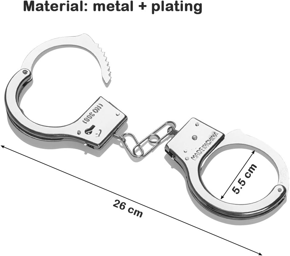 YANSHON Metal Toy Handcuffs with 2 Keys Adult Kids Metal Handcuff for