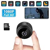 Mini Spy Camera WiFi 32G SD Card FHD 1080P Small Wireless Hidden Cameras with App Audio Video Night Vision Motion Detection for Home Indoor Car Security Nanny Surveillance Cam for iPhone Android