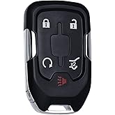 SUPALAND Key Fob Replacement Fits for GMC Acadia 2017 2018 2019 2020 2021 Push Start 5 Button Smart Proximity Keyless Entry Remote Start Control 13508275 HYQ1EA Self-Programmable