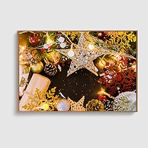 Framed Canvas Home Artwork Decoration Merry Christmas Canvas Wall Art for Living Room, Bedroom - 16x24 inches