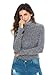 PERSUN Women's Dark Grey Turtleneck Long Sleeve Mixed Cable Knitted Bodysuit,Grey,Medium