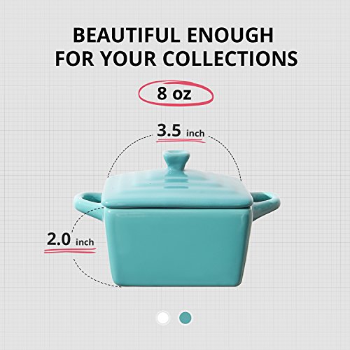 LIFVER Ramekins with Lids,8 oz Creme Brulee Ramekins,Ramekins 8 oz Oven