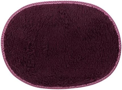 Leegor 30 X 40cm Oval Anti-Skid Fluffy Shaggy Mini Floor Mat Rug Home Bedroom Bathroom Door Mat Home Decor Carpets (Wine, 30 X 40cm)