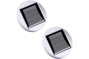 GUANFU 2 Pack Solar Panel Top Replacement for Table Lights, Color Changing Solar Mosaic Glass Lantern Replacement Light…