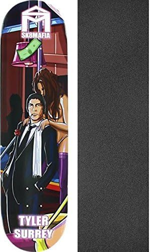 Sk8mafia Skateboards Tyler Surrey Club Skateboard Deck - 8.19" x 32" with Black Magic Black Griptape - Bundle of 2 Items